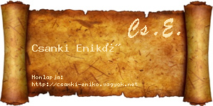 Csanki Enikő névjegykártya